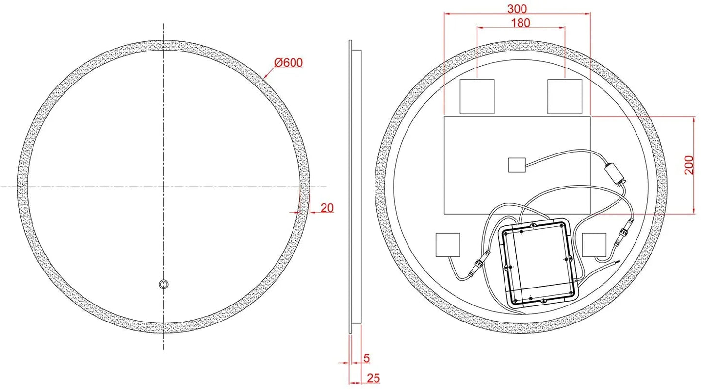 round mirror installation details
