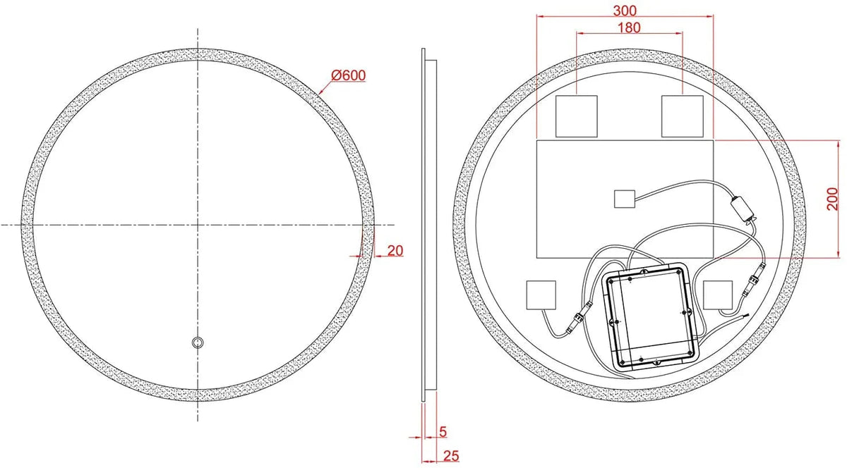 round mirror installation details