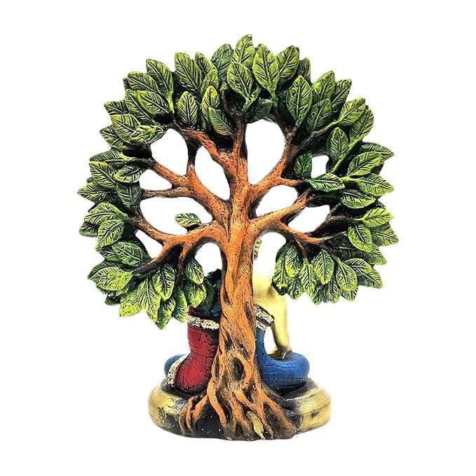 Buddha Under Tree Resin Showpiece – Spiritual Table Decor (24 cm)