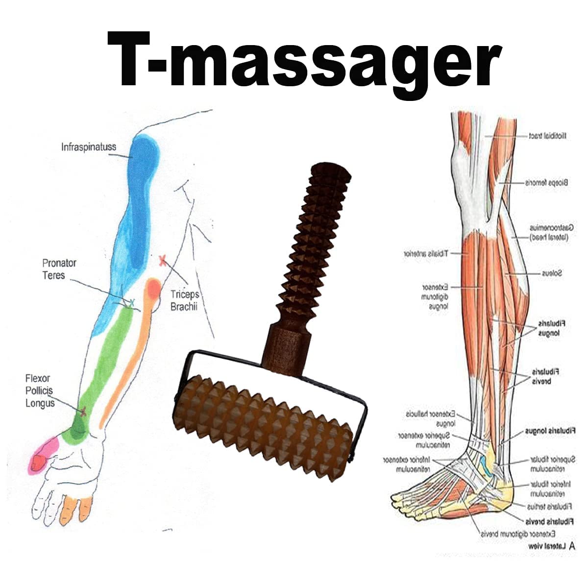 Wooden Roller Massager set