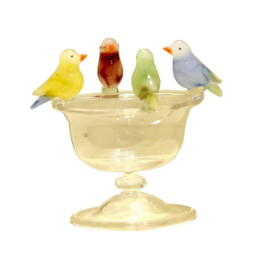 Handcrafted Glass Bird Bowl Showpiece-ArtyCraftz.com