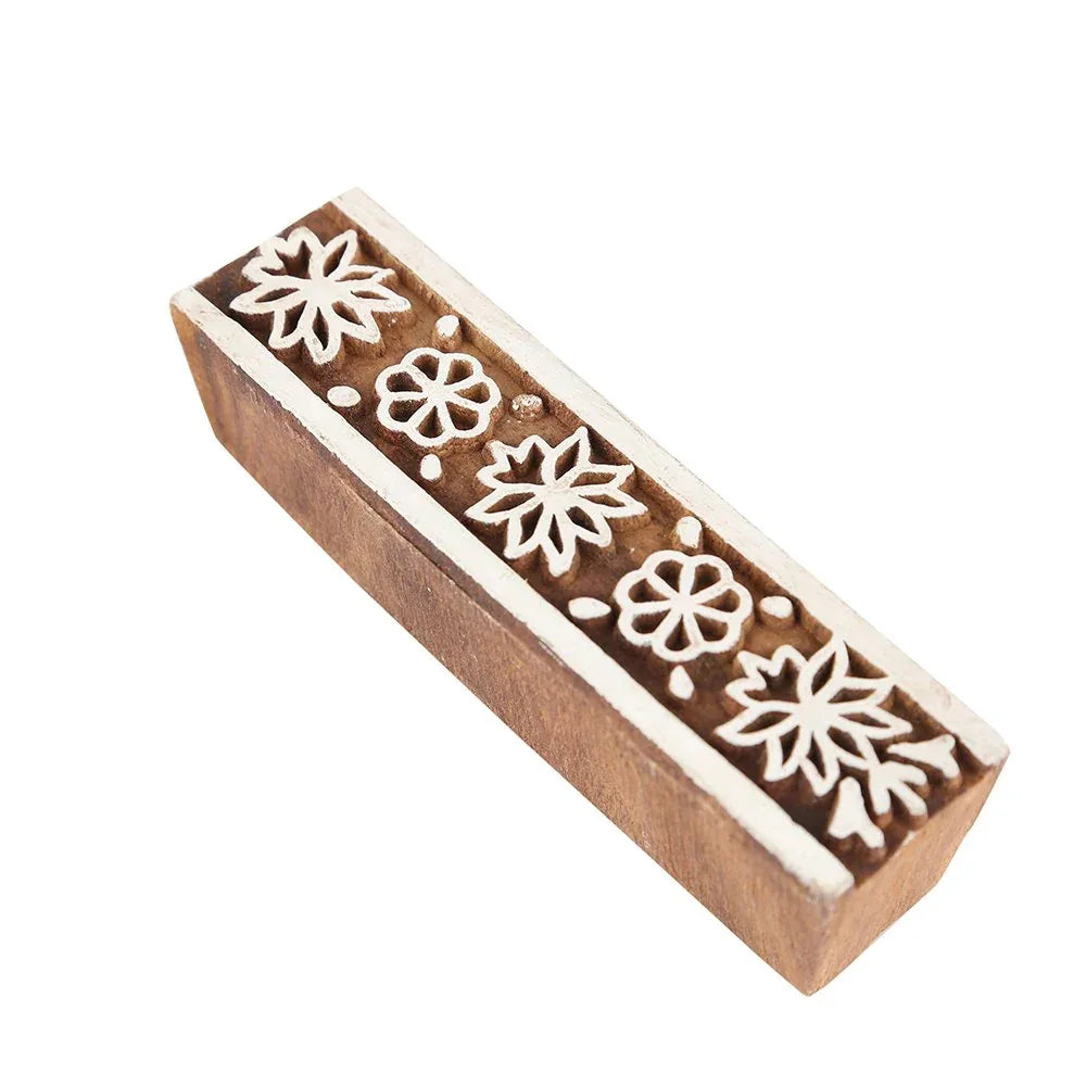 Exquisite Mughal Floral Design Wooden Printing Stamp Block