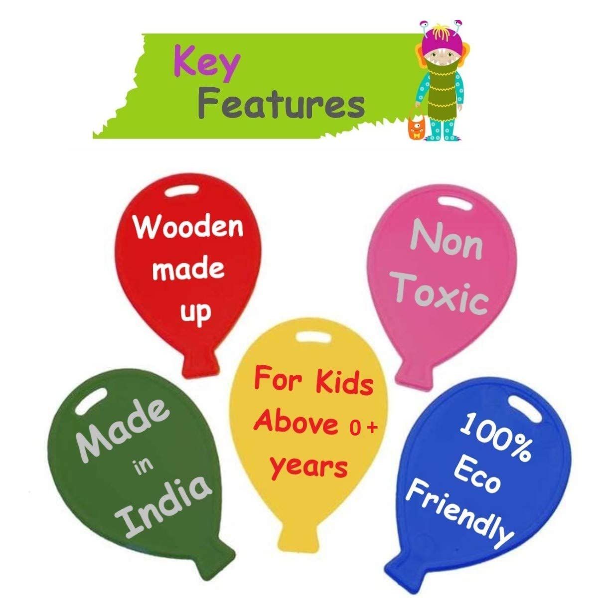 Channapatna Pull Along Wooden Train & Stacking Toy