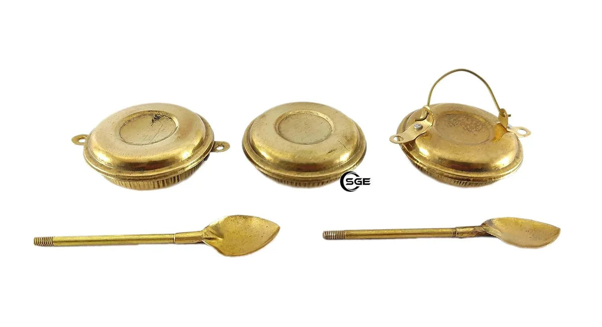Brass Lunch Box Small Miniature Toy Children Playing