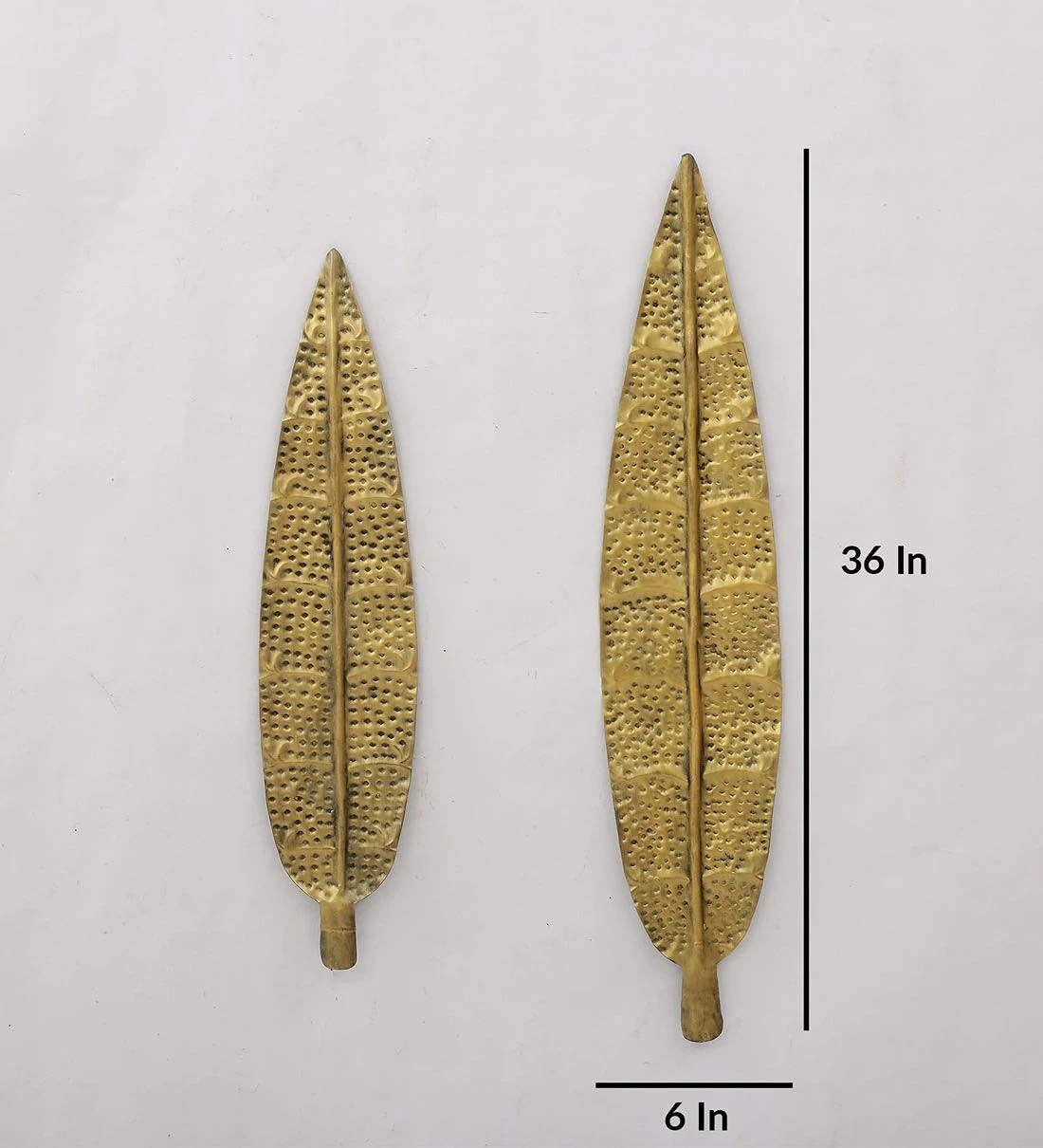 Handcrafted Metal Hem Leaf Wall Art