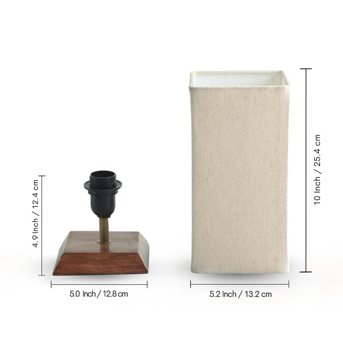 Elegant 13 Inch Mangowood Table Lamp With Dimensions