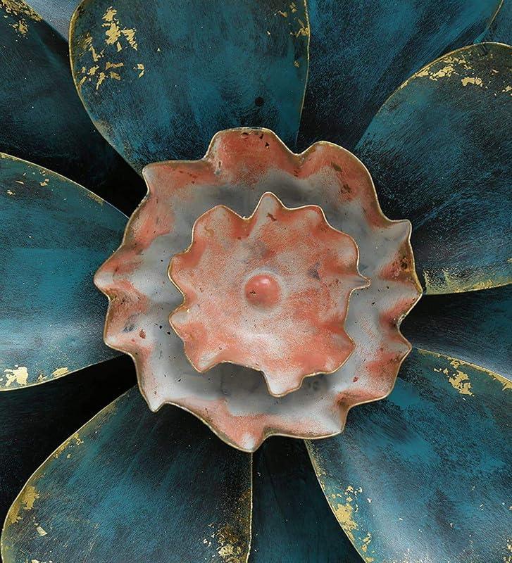 Handcrafted Metal Shine Flower Wall Decor