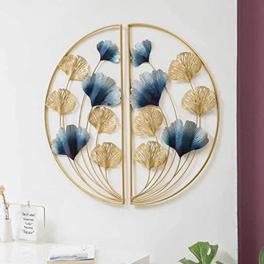 Handcrafted Metal Blue Floral Wall Art Decor - ArtyCraftz.com