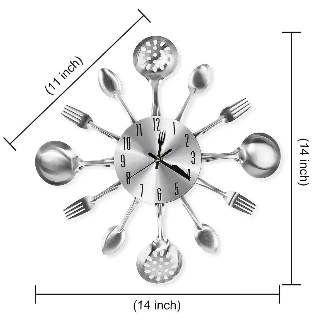 Indian Cutlery Set Kitchen Wall Clock