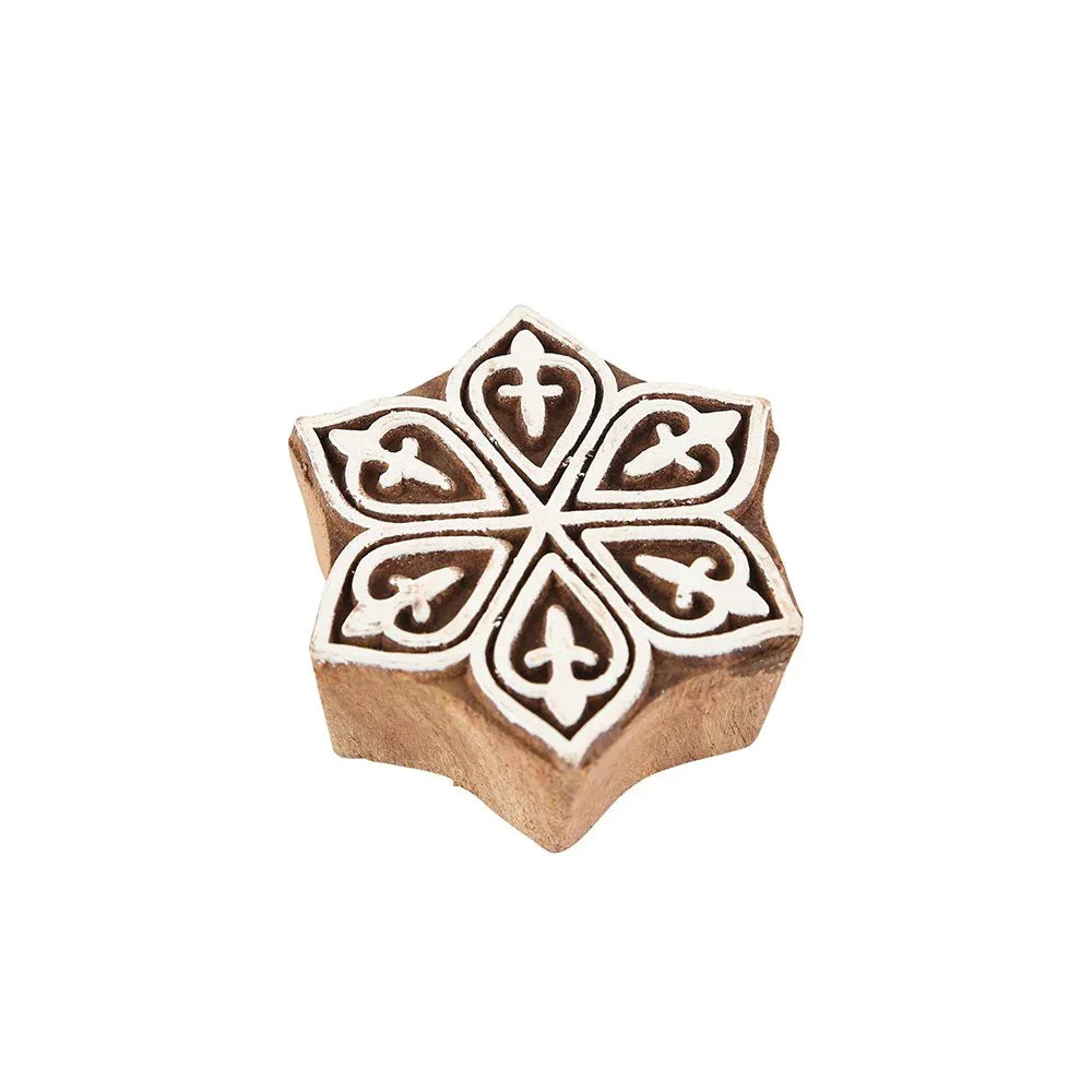 Traditional Indian Motif Wooden Printing Blocks-Set Of 9