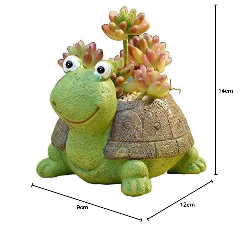 Resin Turtle Planter for Home, Office & Garden Decor