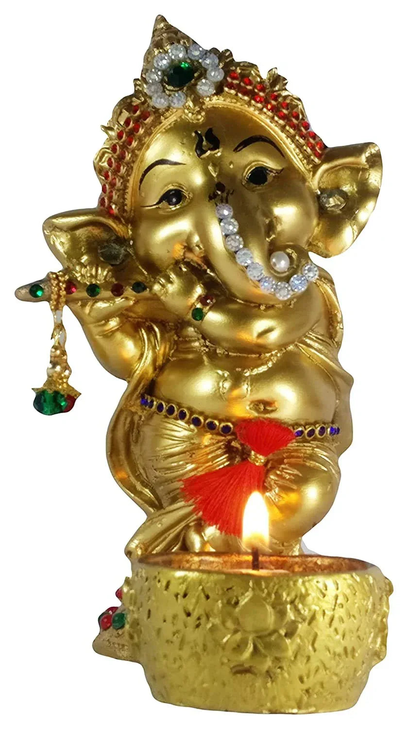 Lord Ganesha Ganpati Idol Candle Holder Figurine