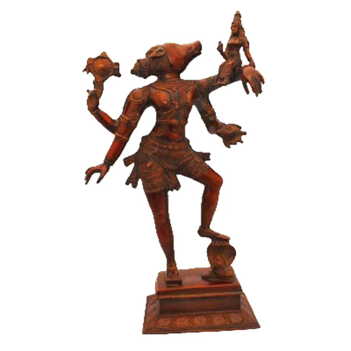 Varaha Lakshmi Antique Red Finish Idol in White Background