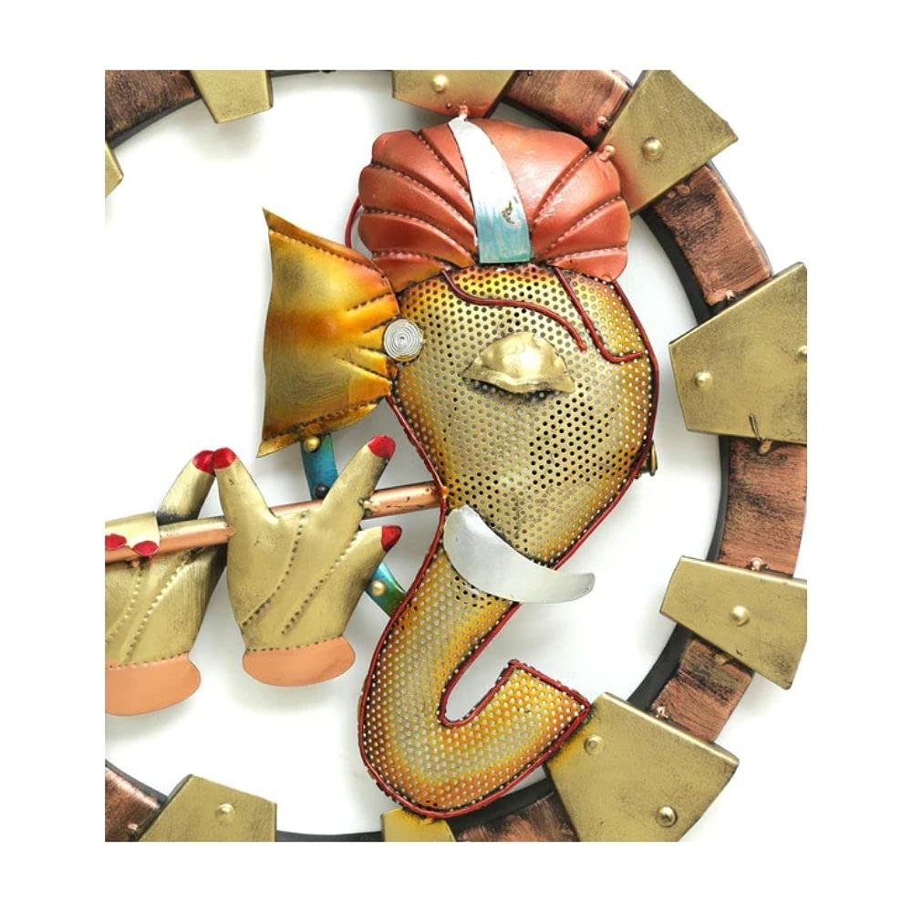 Handcrafted Metal Ganesha with led for Wall Decor