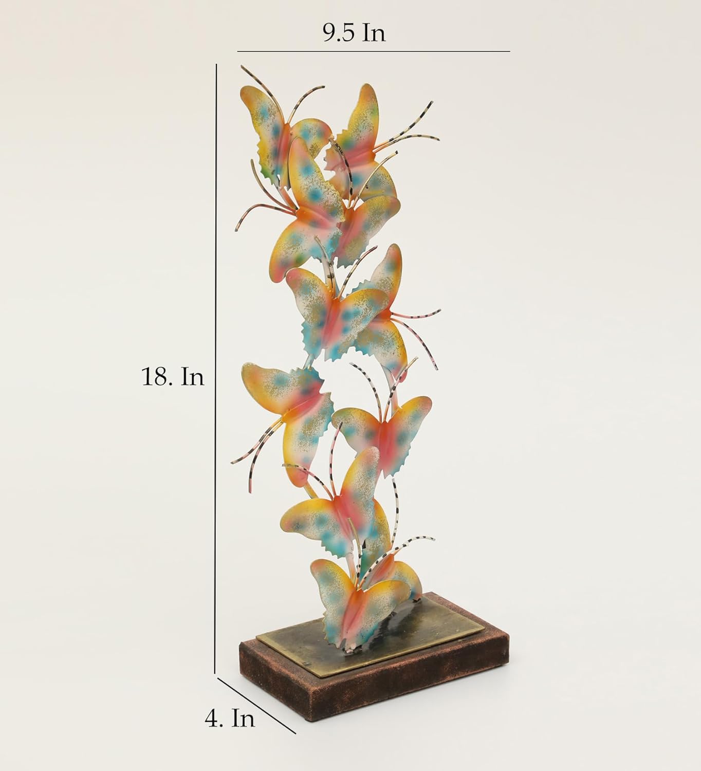 Multicolour Iron Anila Butterfly Showpiece Table Decor (Size 9.5 x 18 inches)