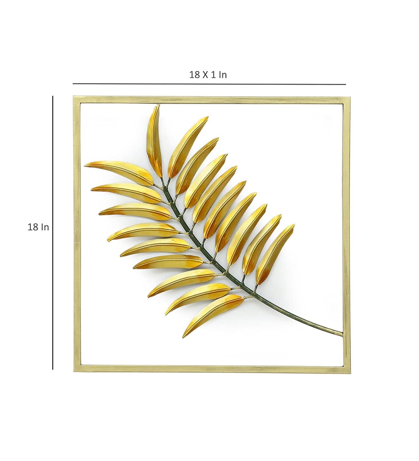 Wrought Iron Rich Golden Palm Wall Decor Hanging Sculpture