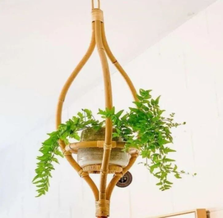 Handmade Decorative Hanging Cane planter-ARtyCraftz.com