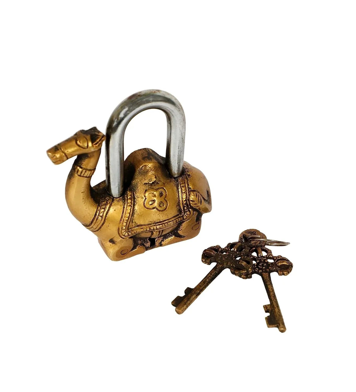 Brass Camel Lock Functional Padlock with Two Keys