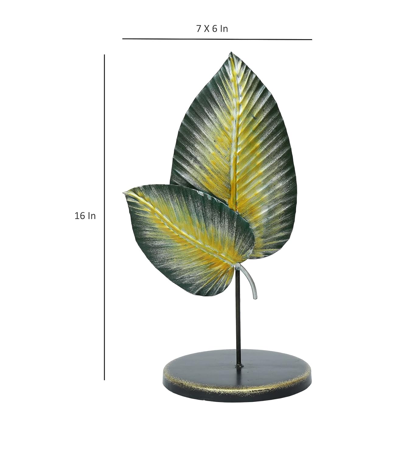 Handmade Metal Abies Leaf Table Decor for Home Decor and Gifting 8*7*16 Inches