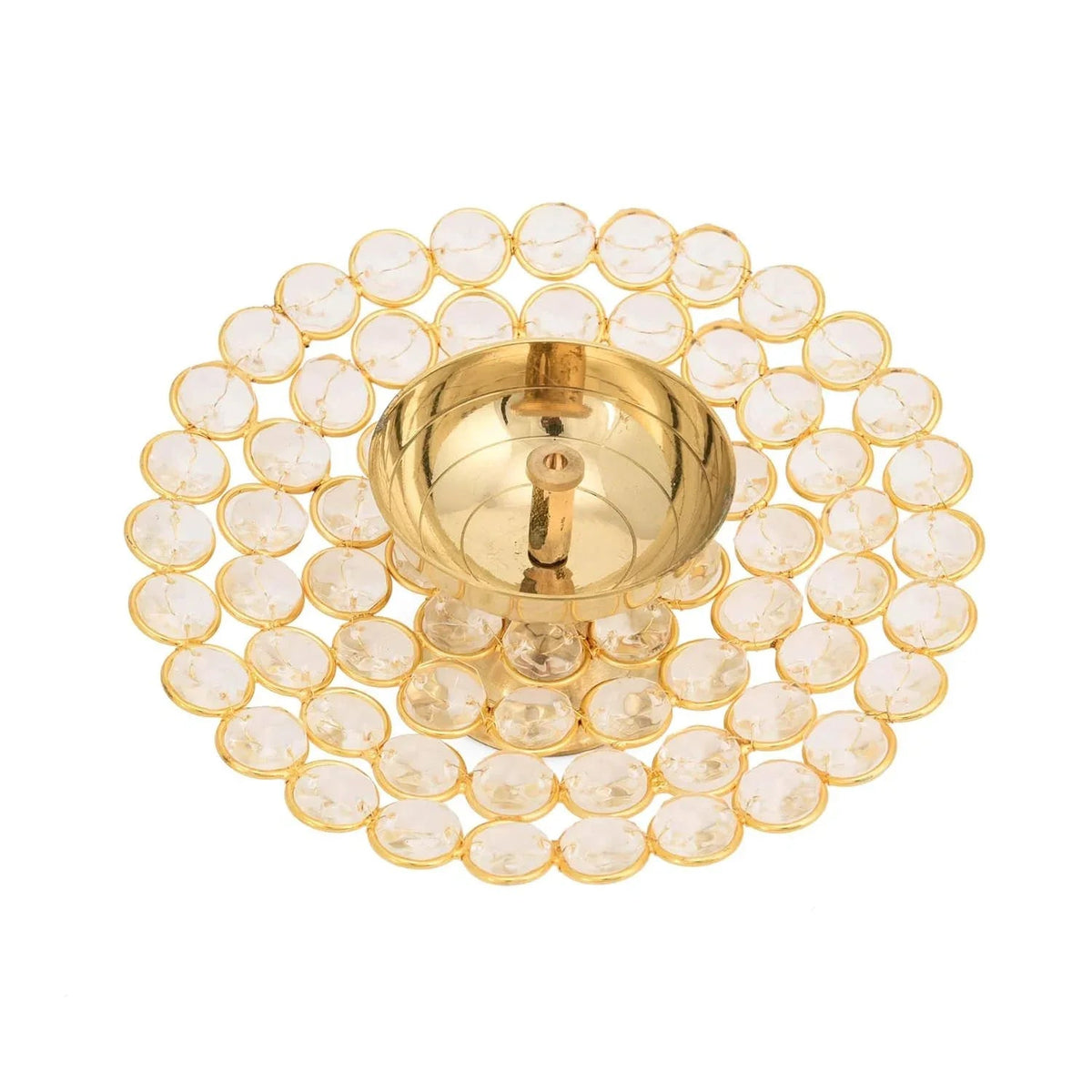 Brass Crystal Akhand Diya Brass Oil Pooja Lamp