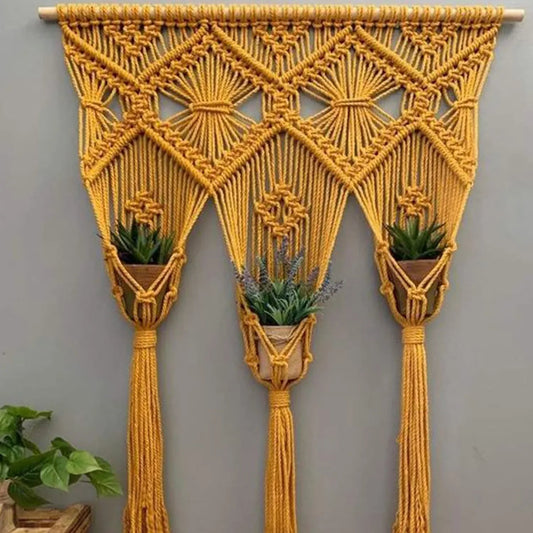 Boho Macrame Wall Hanging Planter- ArtyCraftz.com