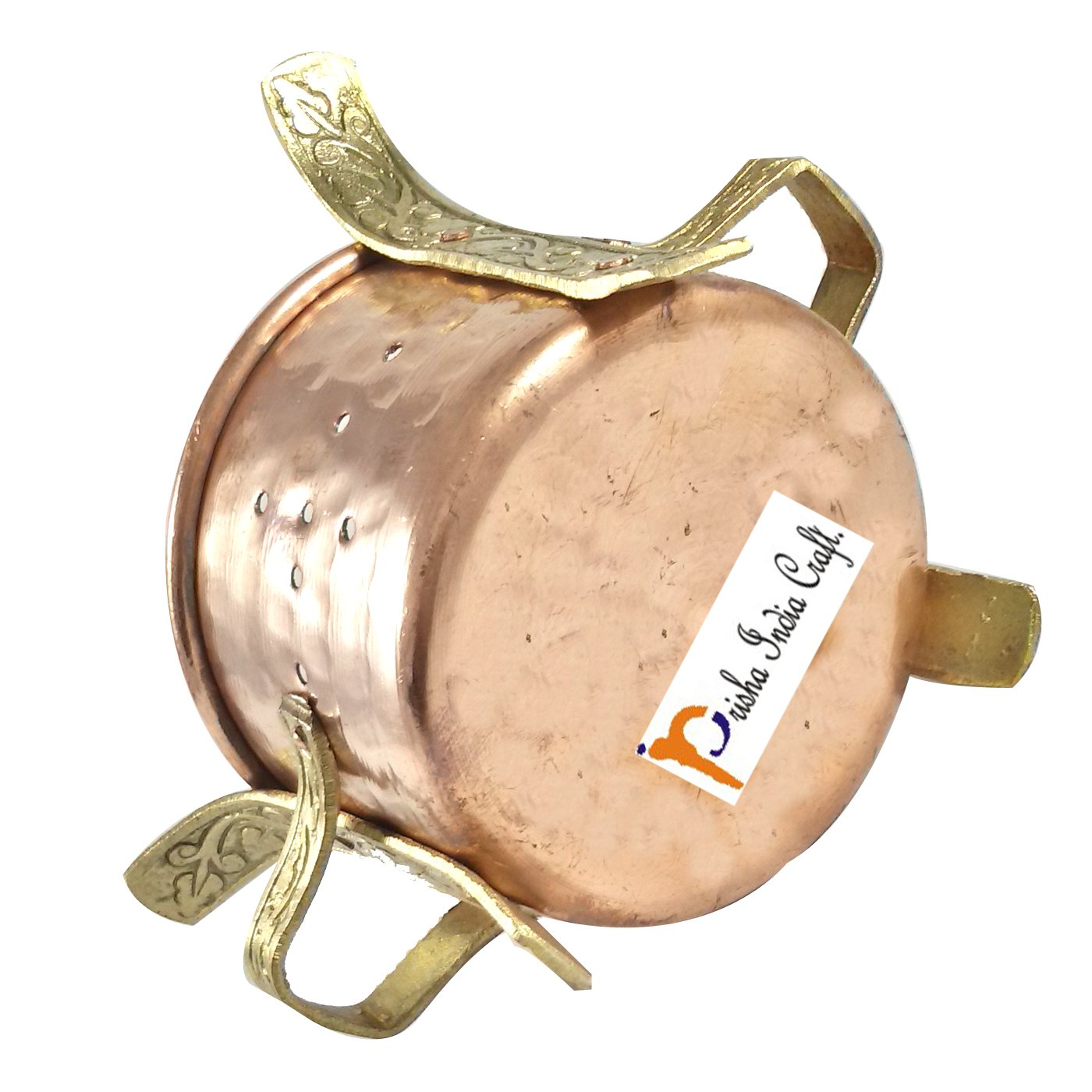 Mini Copper Handi Food Warmer with Brass Handles-ArtyCraftz.com