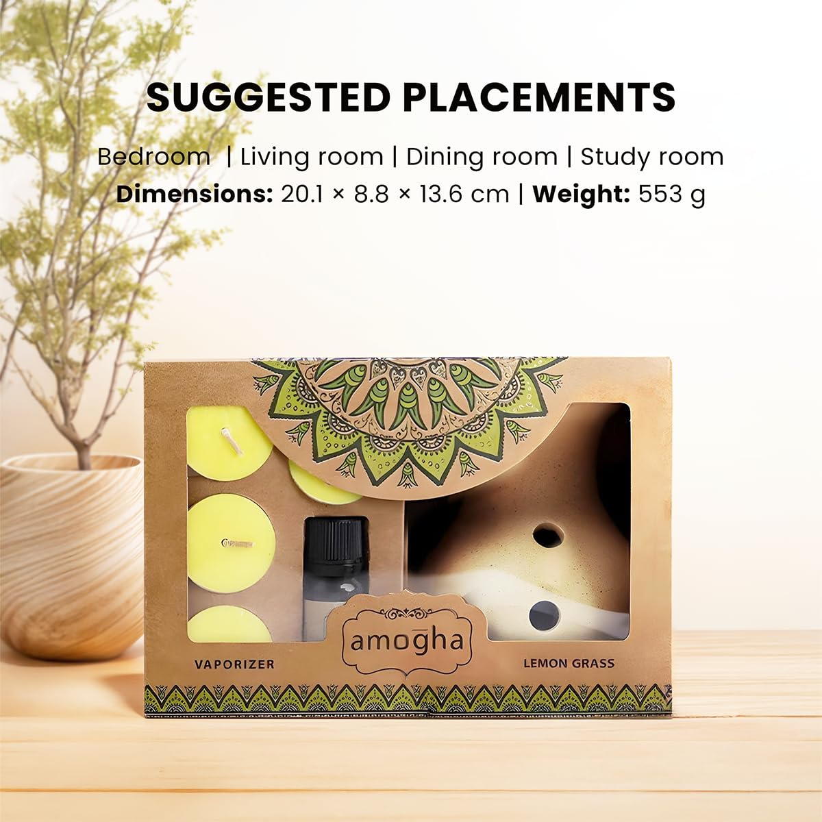 Lemon Grass Fragrance Gift Set with Ceramic Burner