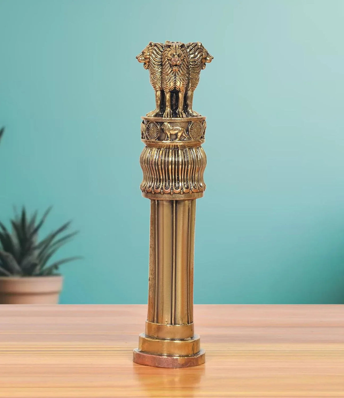Bronze Ashoka Pillar Showpiece-ArtyCraftz.com