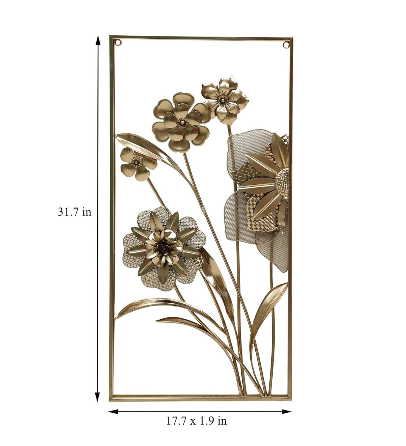 Luxury Golden Metal Floral Wall Art-ArtyCraftz.com