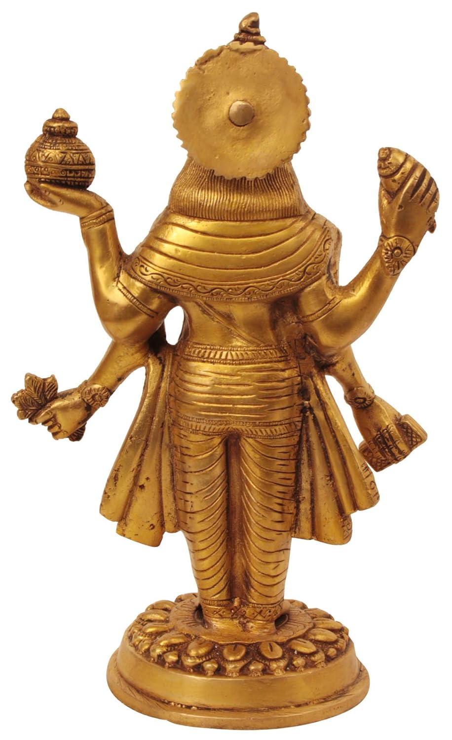Brass Dhanvantri Dhanwantri Statue, Height 10.3 Inch