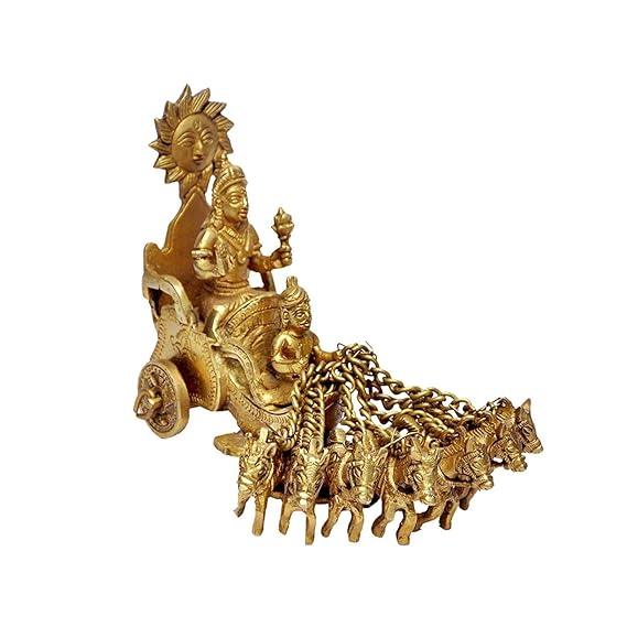 Brass Lord Surya in 7 Horses Chariot Statue