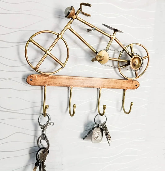 Handcrafted Metal Cycle Key Hanger for Wall Decor