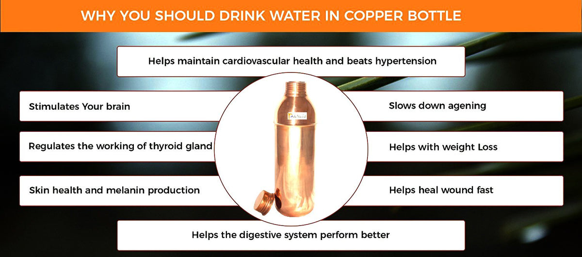 Pure Copper Water Bottle 750 ml