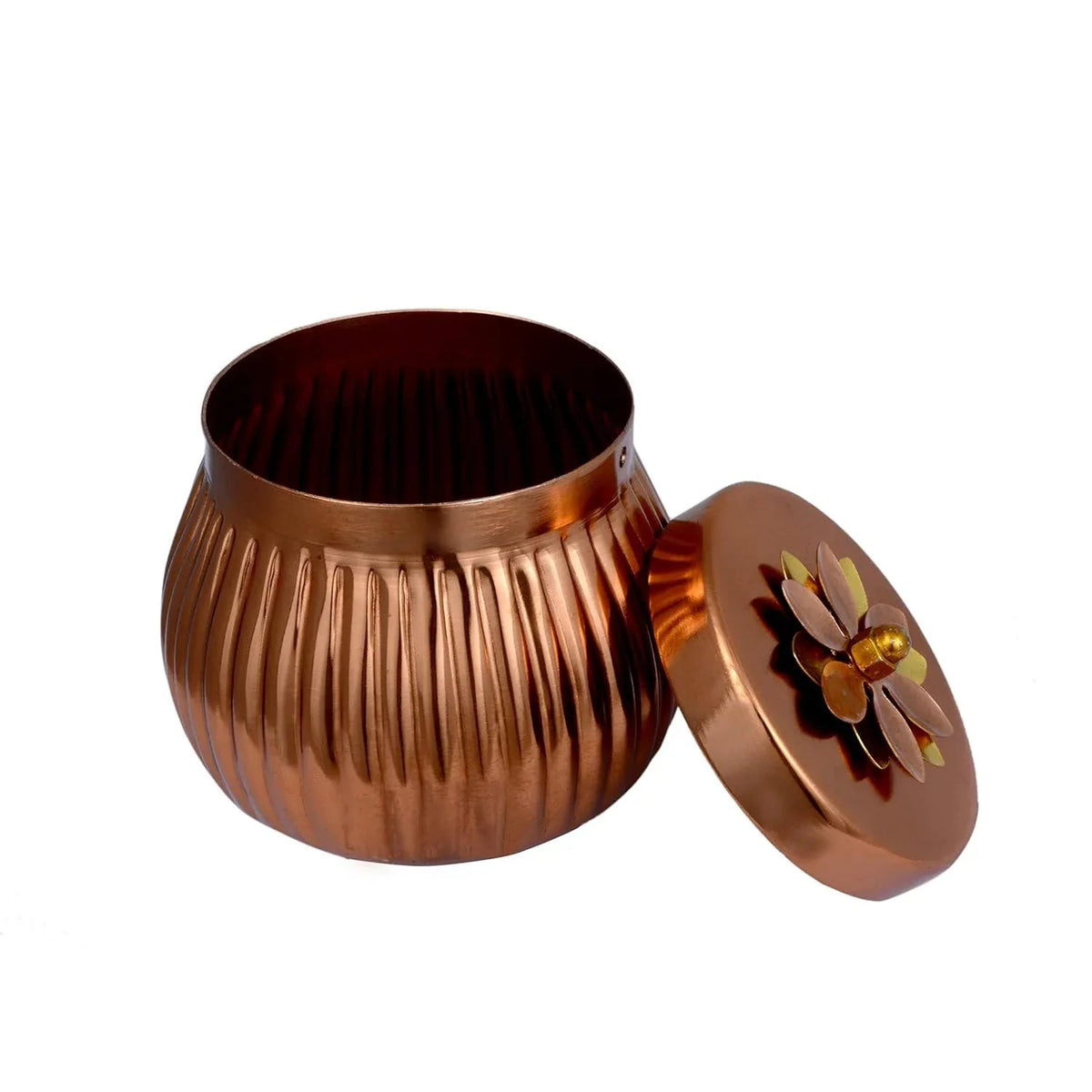 Metal Jar Metal Bowl Brown Colour