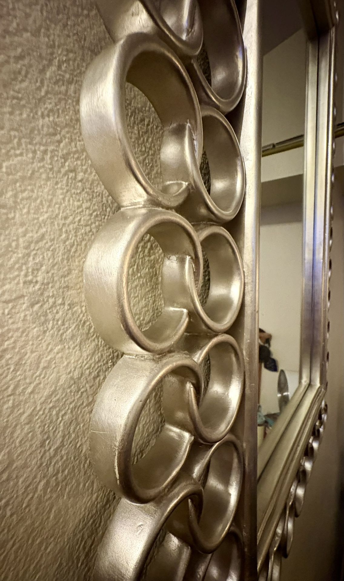 Silver Interlocking Rings Wall Mirror
