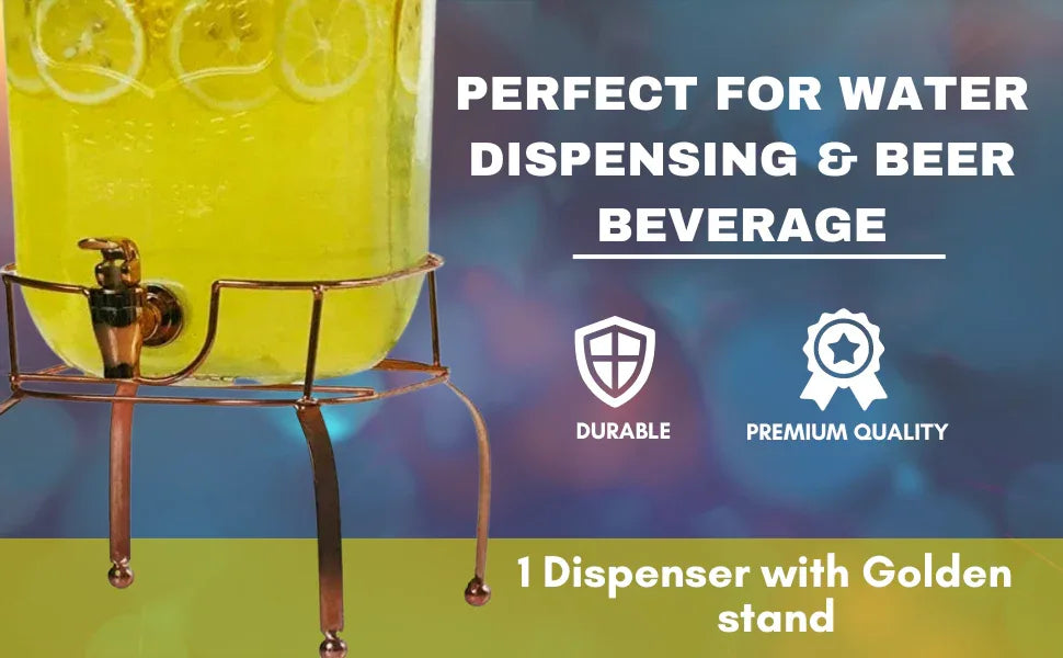 Yorkshire Glass Beverage Dispenser with Stand, 5 Litre