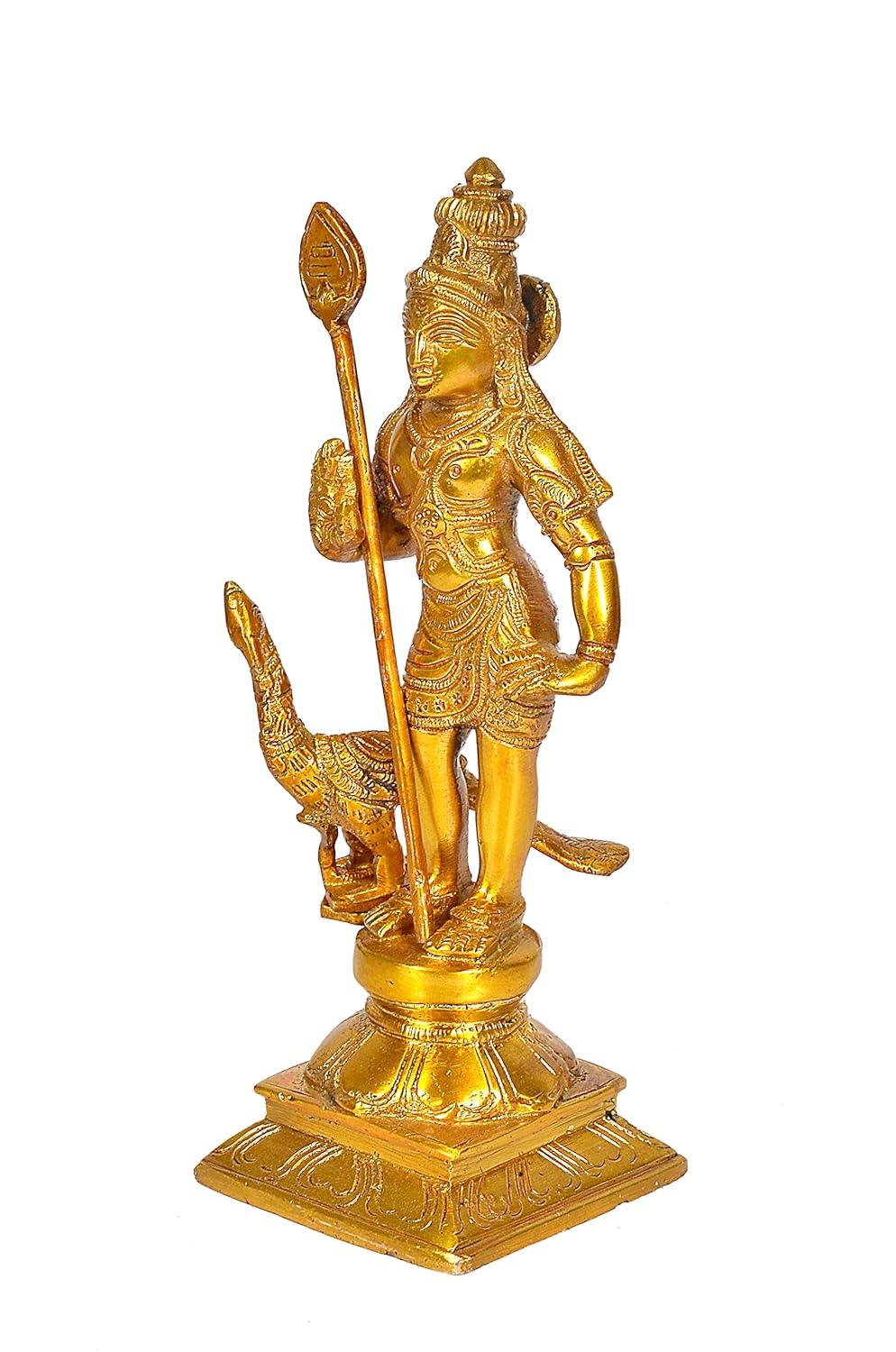 Brass Kartike with Peacock Idol Height 4.5 Inch