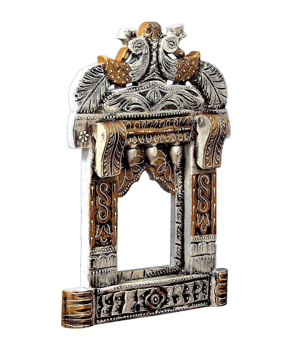 Solid Wood Peacock craved Jharokha Wall Hanging