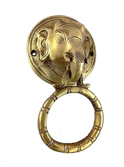 Brass Ganesha 7 Inches Door Knocker- ArtyCraftz.com