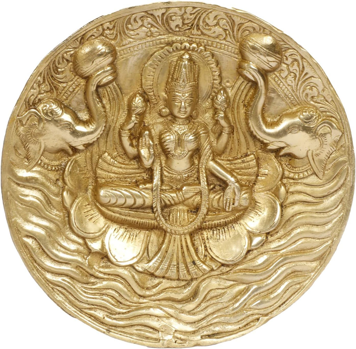 Brass Gaja Lakshmi Wall Hanging-ArtyCraftz.com
