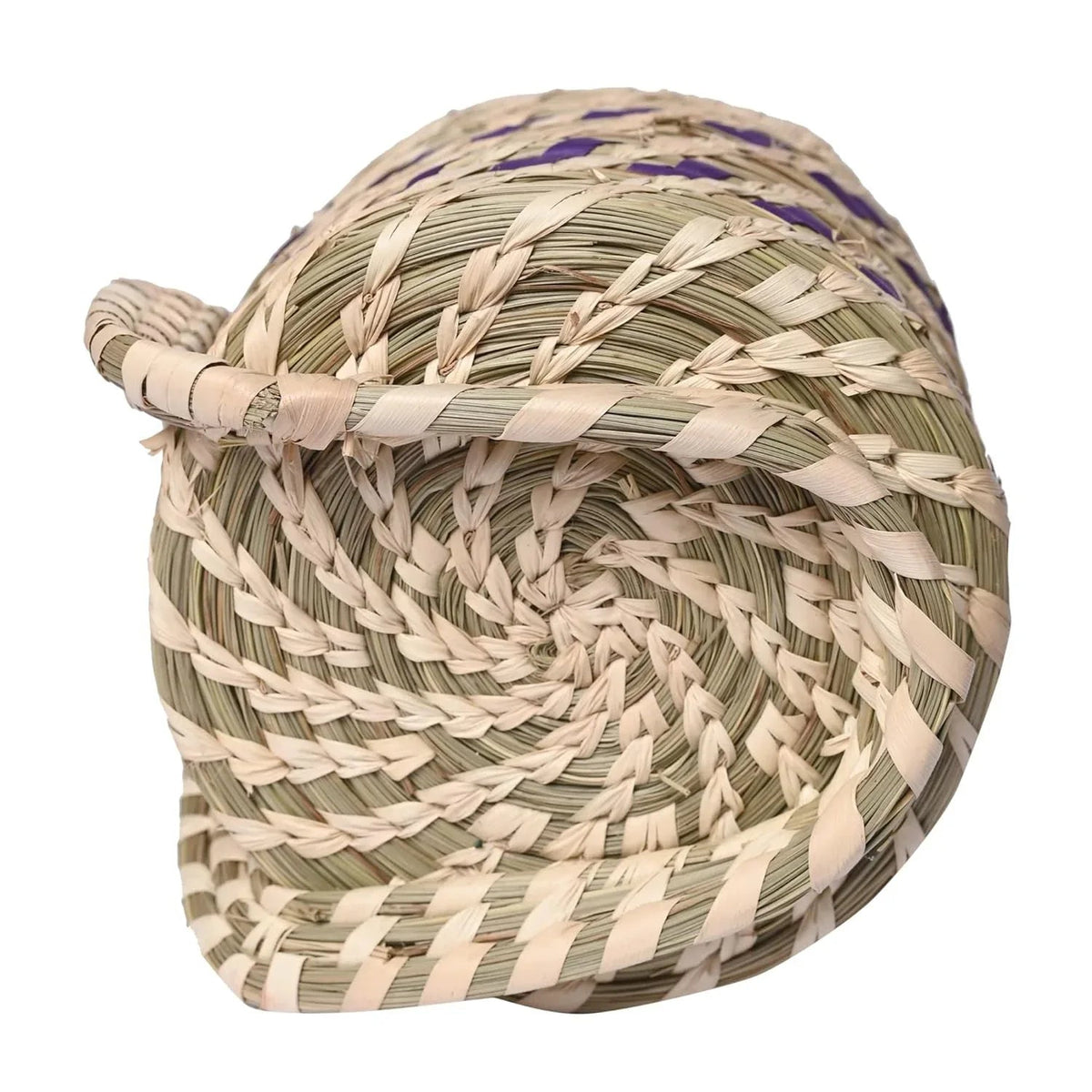 Handcrafted Sabai Grass Basket with Lid Eco-Friendly Storage Basket
