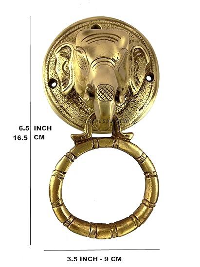 Brass Ganesha 7 Inches Door Knocker- ArtyCraftz.com