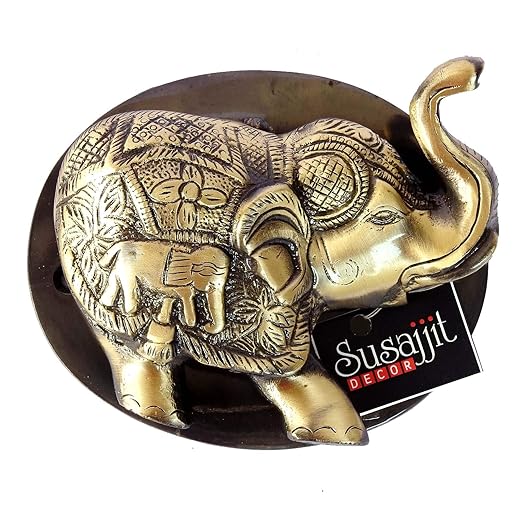 Elephant Figure Door Knocker Made of Brass