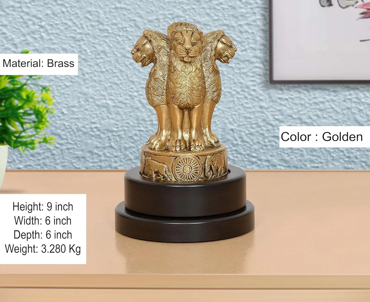 Ashoka Lion Capital Brass Showpiece-ArtyCraftz.com
