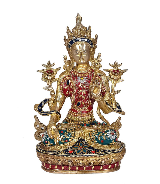 Handcrafted brass Tara decorative figurine antique finish-ArtyCraftz.com