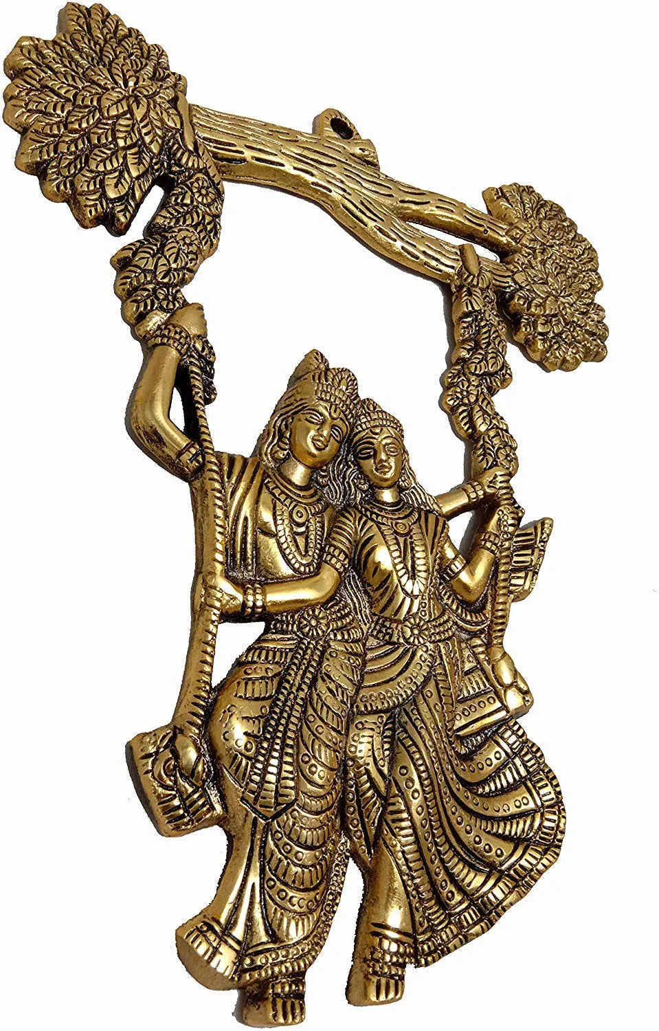 Aluminium Metal Radha Krishna Jhula Wall Hanging