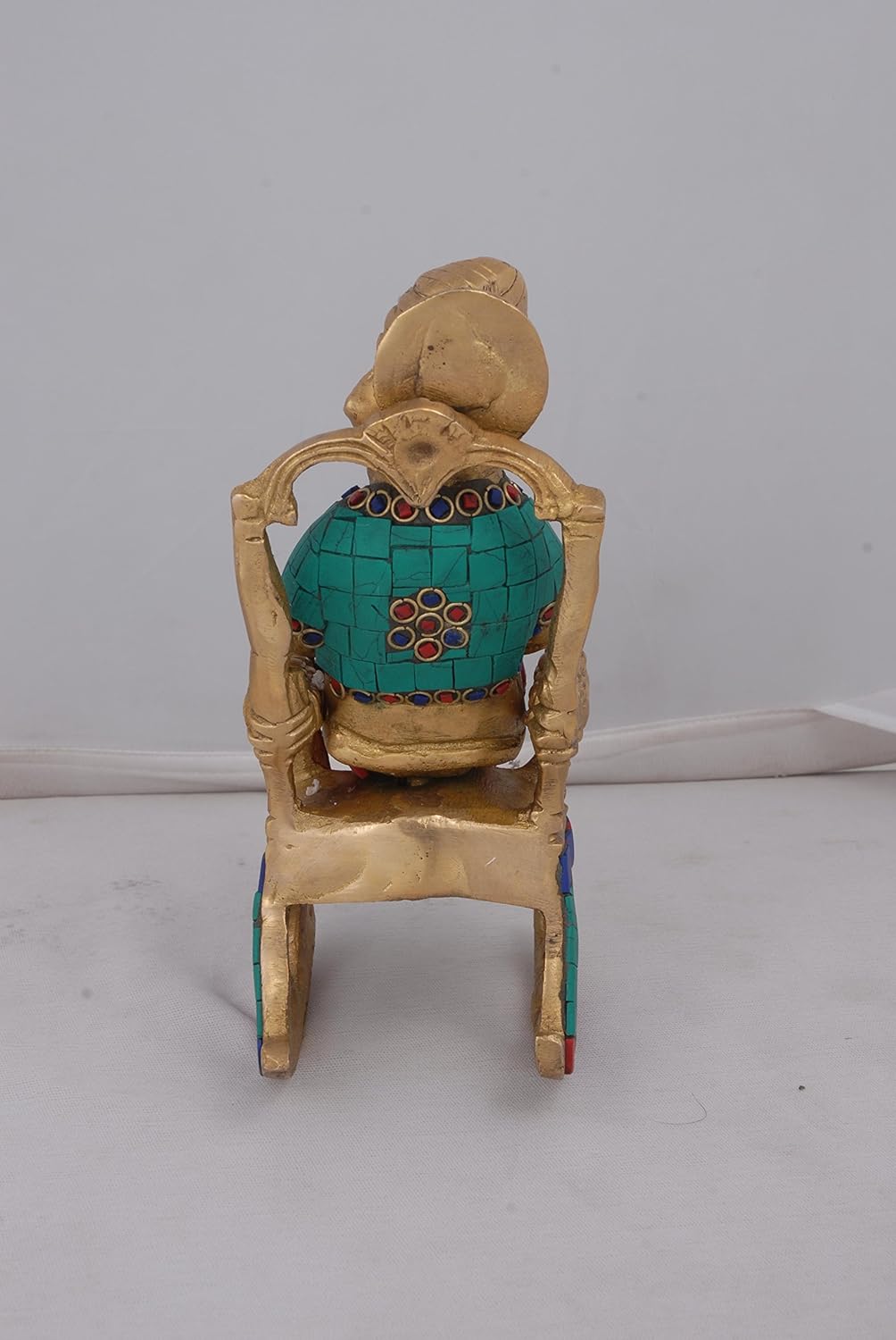 Brass Turbaned Ganesha Ganesh Murti Idol Statue