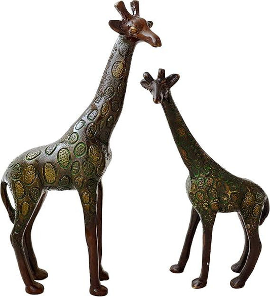 Handcrafted Brass Giraffe Showpiece Set of 2