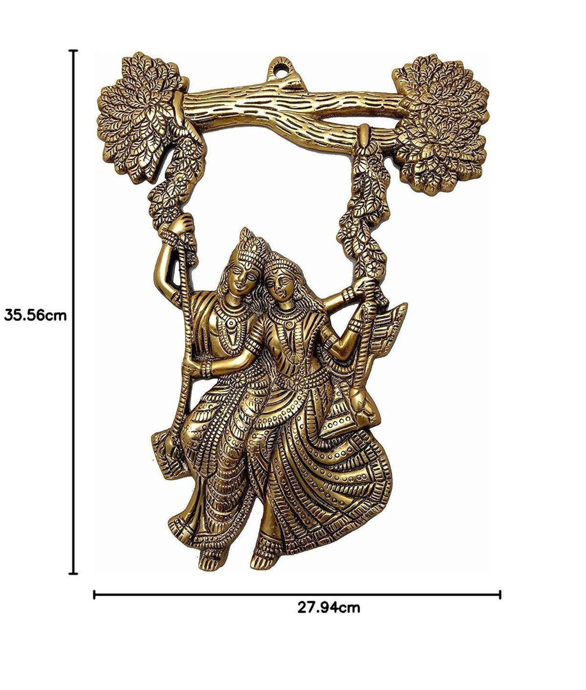 Aluminium Metal Radha Krishna Jhula Wall Hanging