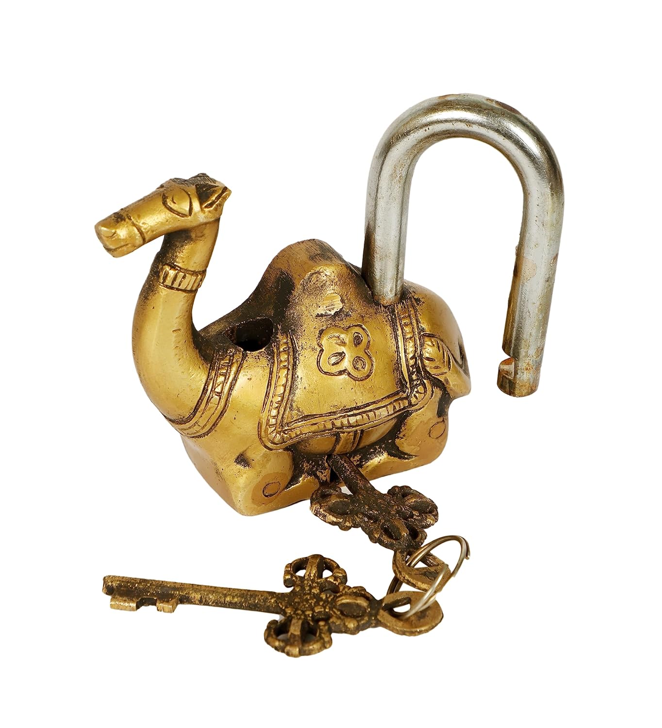 Brass Camel Lock Functional Padlock with Two Keys